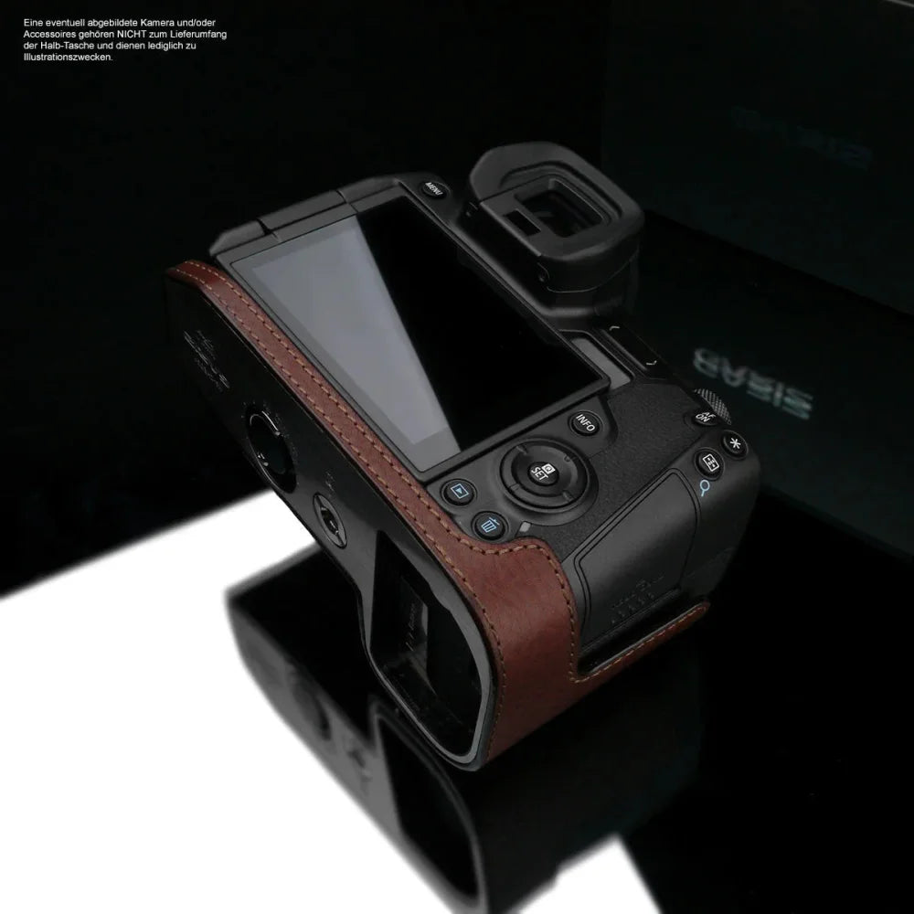 Half Case Bereitschaftstasche | Canon, Leder, Schwarz | Gariz Design | Fototasche Für Canon Eos r Vollformatkamera Aus Leder In Braun Von