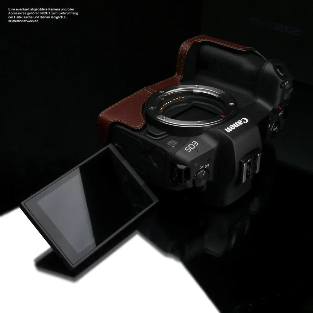 Half Case Bereitschaftstasche | Canon, Leder, Schwarz | Gariz Design | Fototasche Für Canon Eos r Vollformatkamera Aus Leder In Braun Von