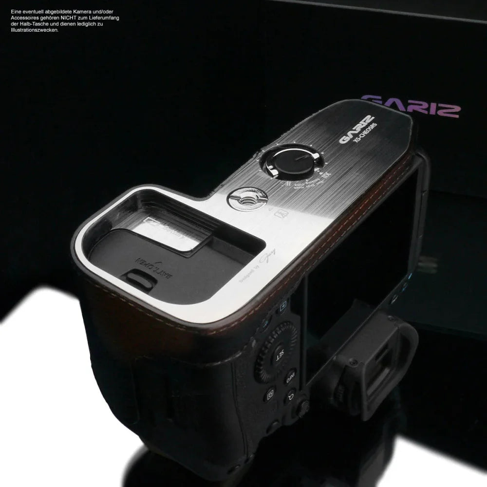 Half Case Bereitschaftstasche | Canon, Dunkelbraun, Leder | Gariz Design | Fototasche Für Canon Eos R5 Und Canon Eos R6 Aus Leder In Braun