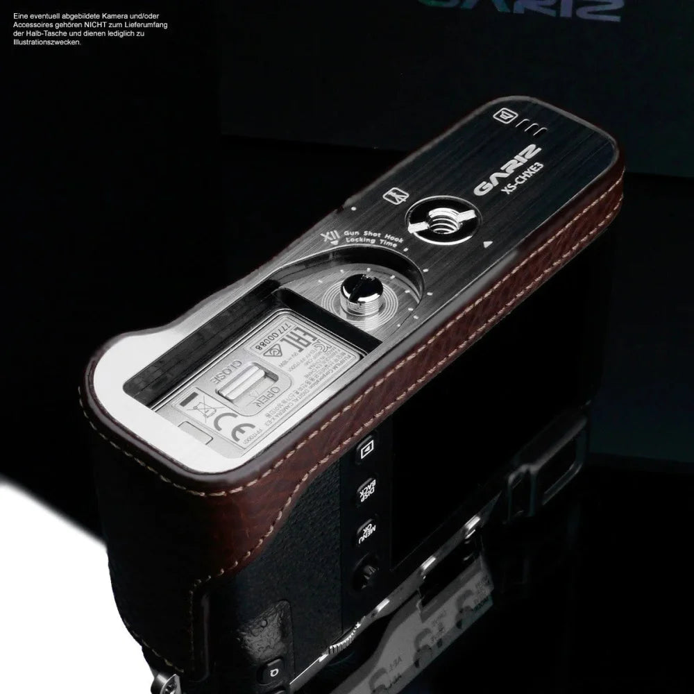 Half Case Bereitschaftstasche | Dunkelbraun, Fuji, Leder | Gariz Design | Fototasche Für Fuji X-e3 Aus Leder In Braun | Gariz Design |