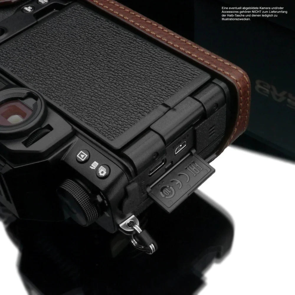 Half Case Bereitschaftstasche | Dunkelbraun, Fuji, Leder | Gariz Design | Fototasche Für Fuji X-s10 Bzw. Xs10 Aus Feinstem Leder In Braun