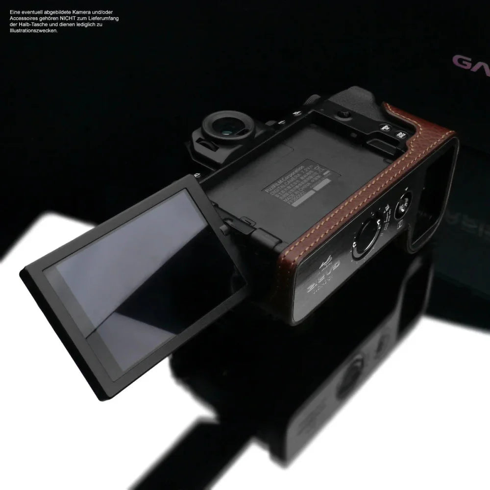 Half Case Bereitschaftstasche | Dunkelbraun, Fuji, Leder | Gariz Design | Fototasche Für Fuji X-s10 Bzw. Xs10 Aus Feinstem Leder In Braun