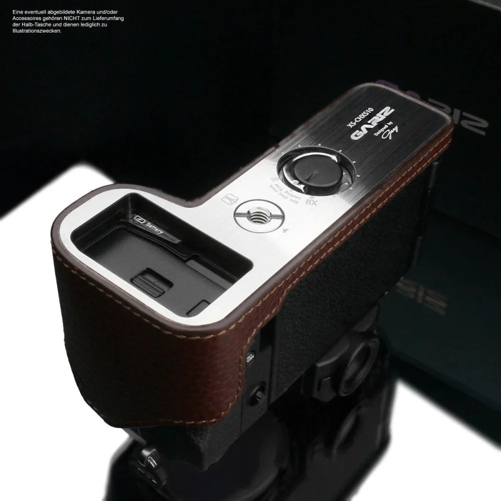 Half Case Bereitschaftstasche | Dunkelbraun, Fuji, Leder | Gariz Design | Fototasche Für Fuji X-s10 Bzw. Xs10 Aus Feinstem Leder In Braun