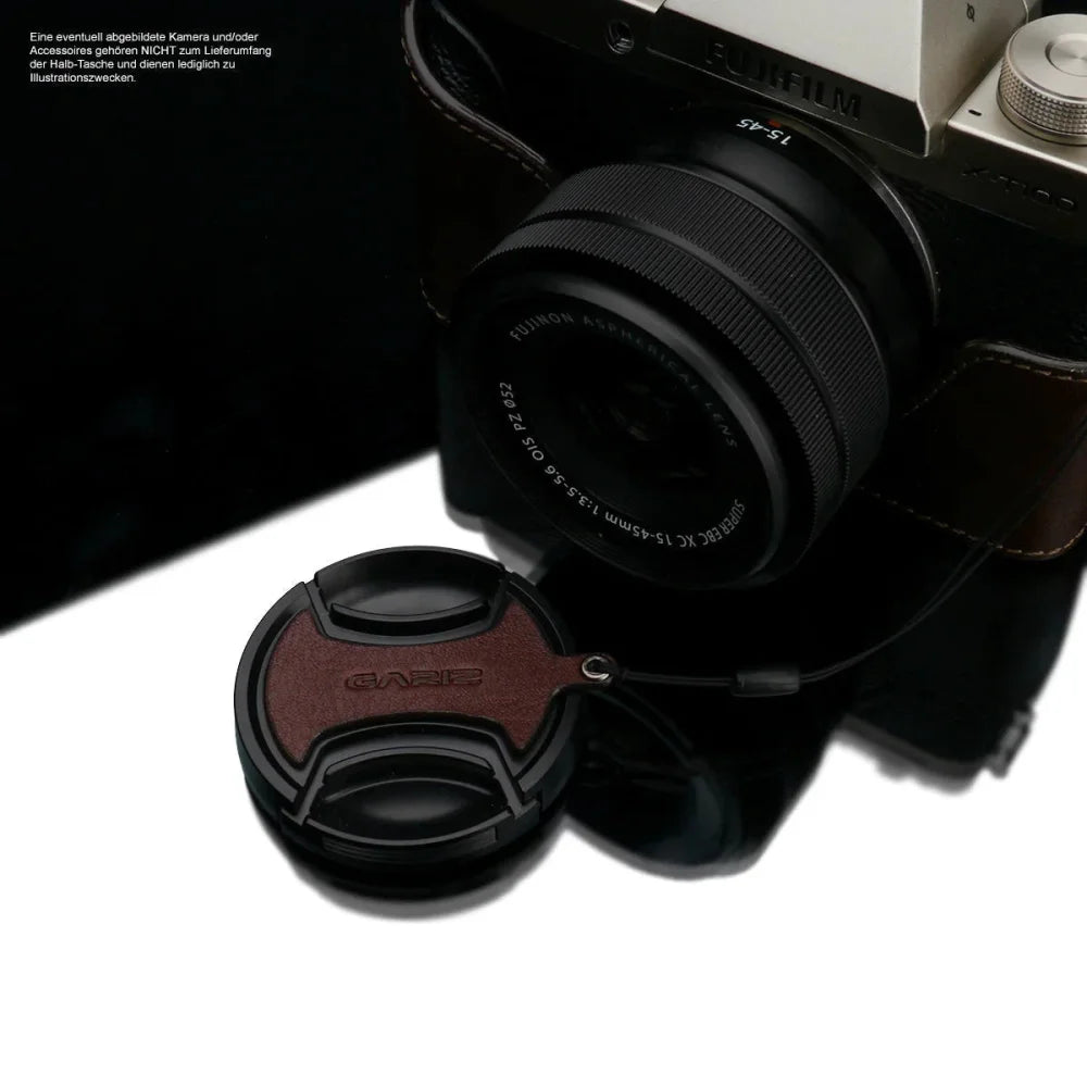 Half Case Bereitschaftstasche | Dunkelbraun, Fuji, Leder | Gariz Design | Fototasche Für Fuji X-t100 Aus Leder Von Gariz Design In Braun |