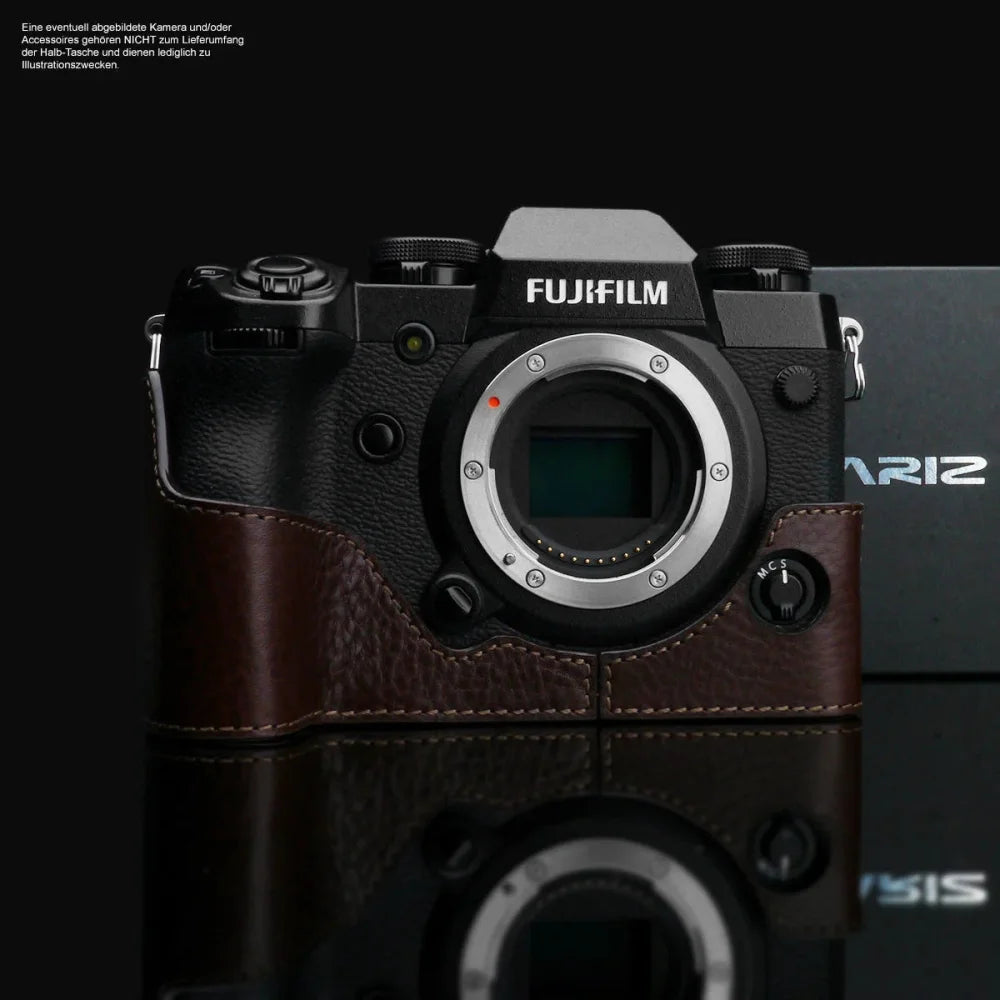 Half Case Bereitschaftstasche | Fuji, Leder, Schwarz | Gariz Design | Fototasche Für Fujifilm X-h1 Aus Leder In Braun Von Gariz Design |