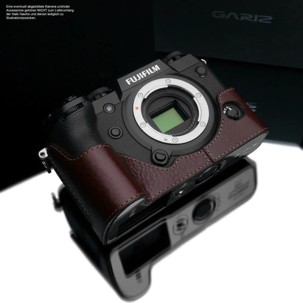 Half Case Bereitschaftstasche | Fuji, Leder, Schwarz | Gariz Design | Fototasche Für Fujifilm X-h1 Aus Leder In Braun Von Gariz Design |