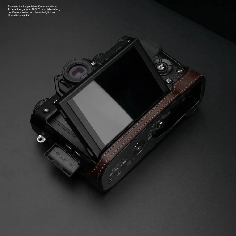 Half Case Bereitschaftstasche | Dunkelbraun, Fuji, Leder | Gariz Design | Fototasche Für Fujifilm X-t30 Ii X-t30 X-t20 In Braun Aus Leder