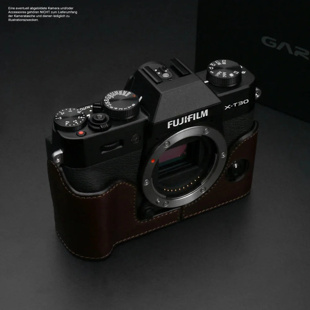 Half Case Bereitschaftstasche | Dunkelbraun, Fuji, Leder | Gariz Design | Fototasche Für Fujifilm X-t30 Ii X-t30 X-t20 In Braun Aus Leder