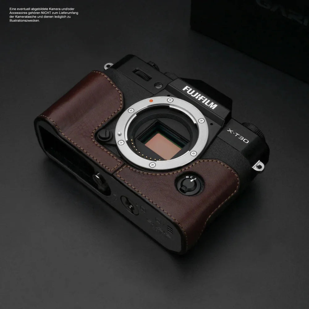Half Case Bereitschaftstasche | Dunkelbraun, Fuji, Leder | Gariz Design | Fototasche Für Fujifilm X-t30 Ii X-t30 X-t20 In Braun Aus Leder