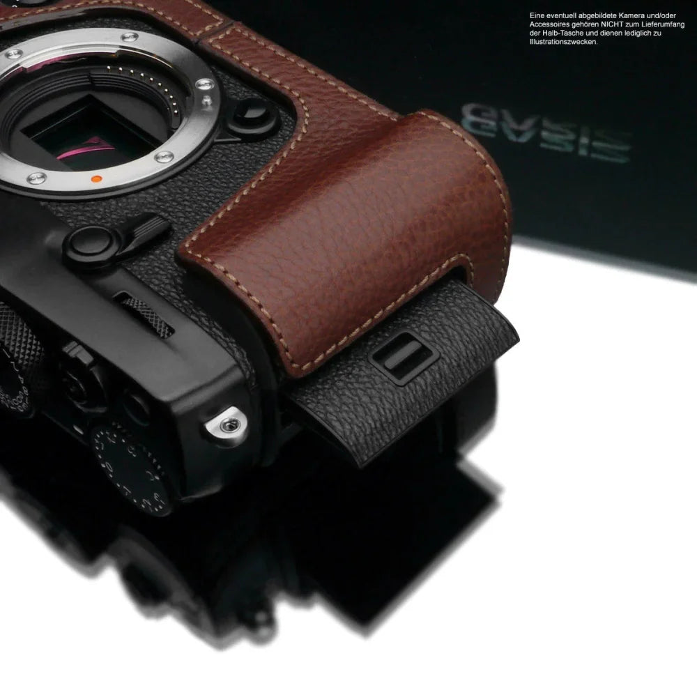Half Case Bereitschaftstasche | Dunkelbraun, Fuji, Leder | Gariz Design | Fototasche Für Fujifilm Xpro3 In Braun | Feinstes Leder Aus