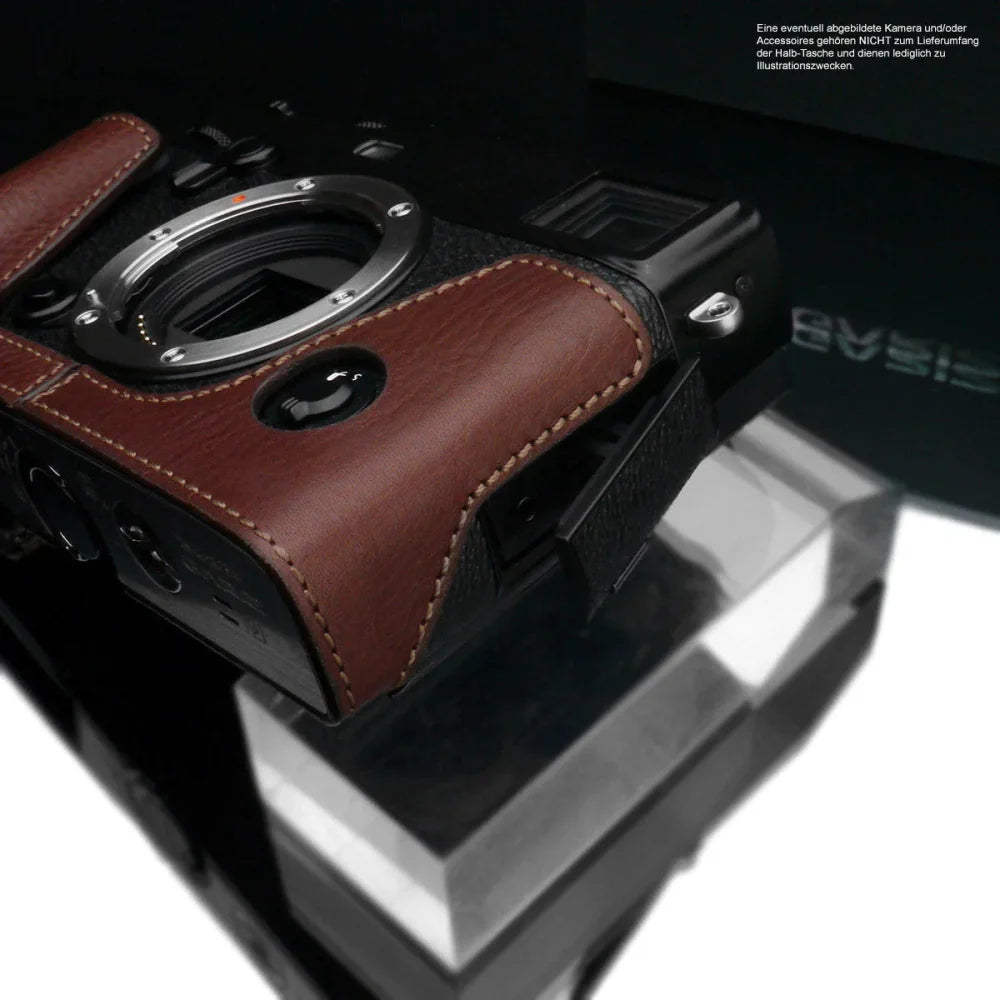 Half Case Bereitschaftstasche | Dunkelbraun, Fuji, Leder | Gariz Design | Fototasche Für Fujifilm Xpro3 In Braun | Feinstes Leder Aus