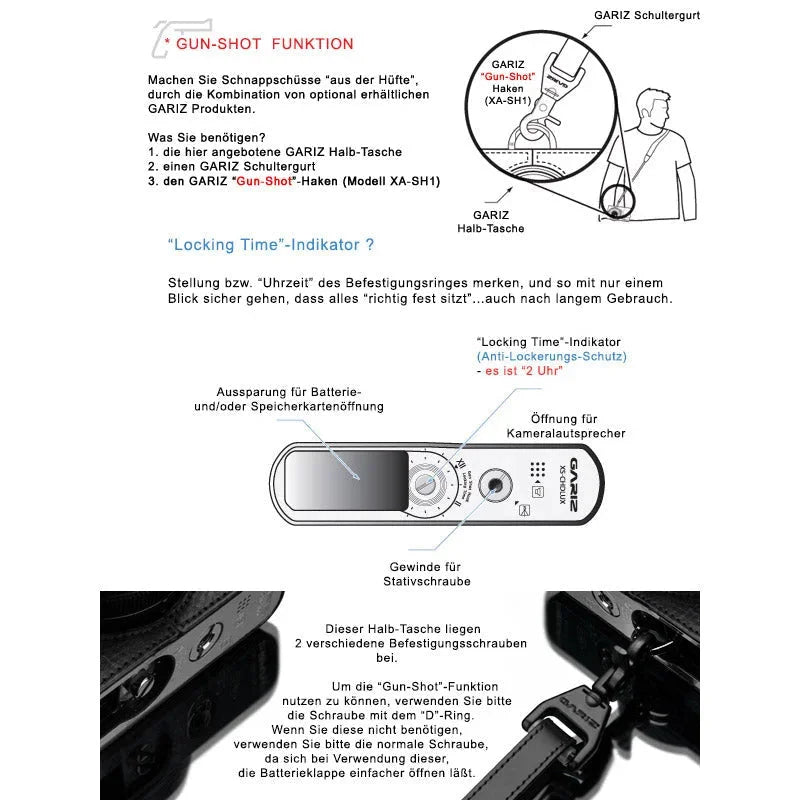 Half Case Bereitschaftstasche | Leder, Leica, Schwarz | Gariz Design | Fototasche Für Leica D-lux 7 Und Leica D-lux Typ 109 | Leder In