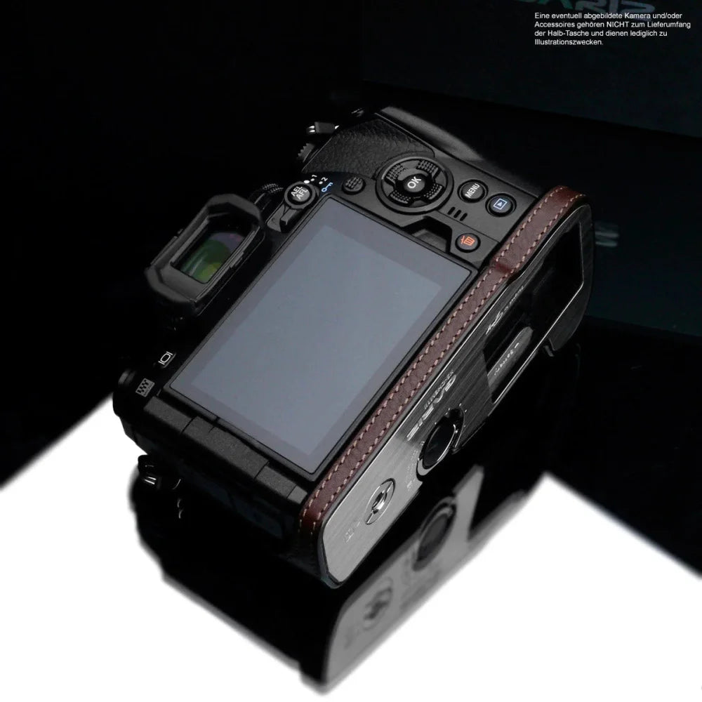Half Case Bereitschaftstasche | Dunkelbraun, Leder, Olympus | Gariz Design | Fototasche Für Olympus Om-d E‑m1 Mark Iii Von Gariz Design |