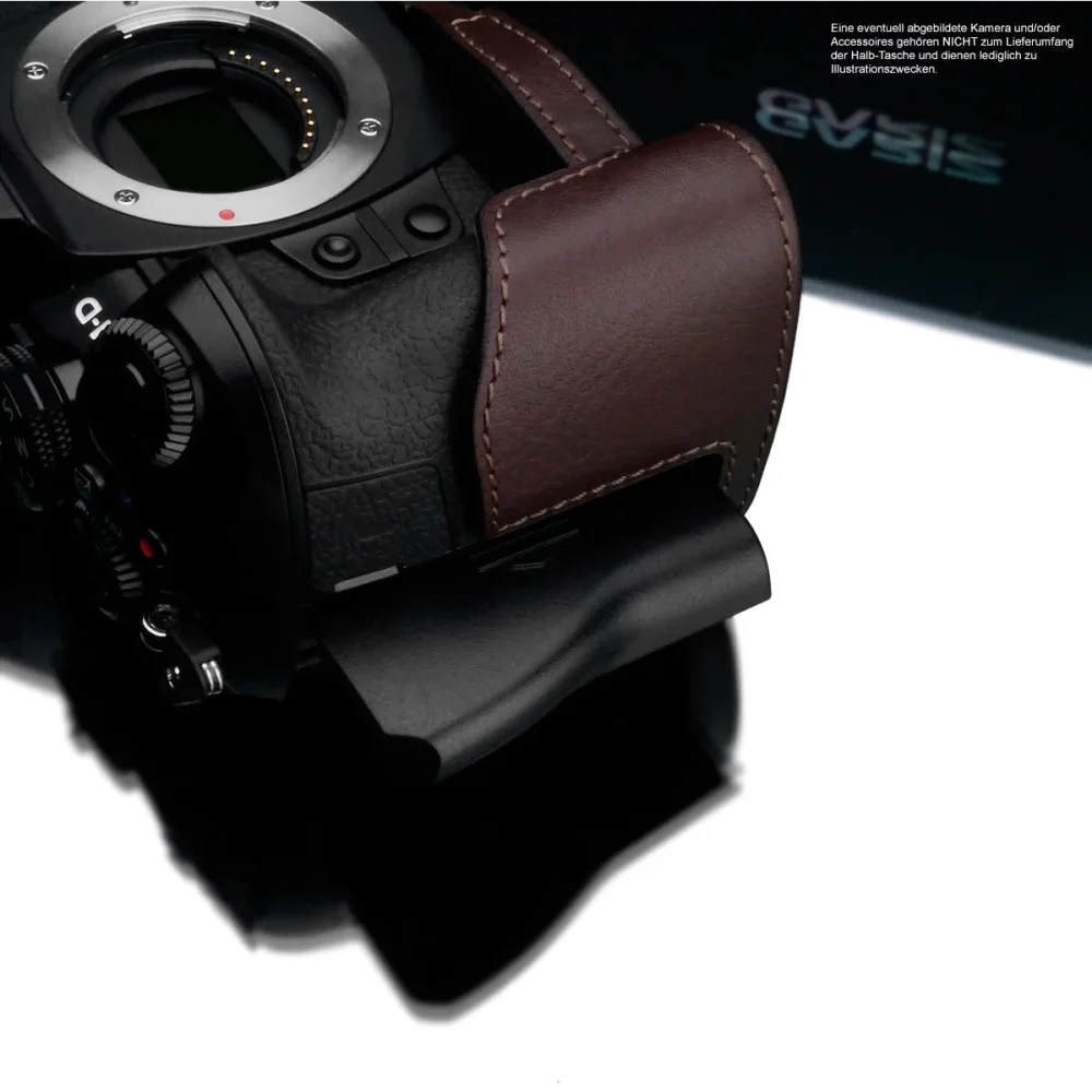 Half Case Bereitschaftstasche | Dunkelbraun, Leder, Olympus | Gariz Design | Fototasche Für Olympus Om-d E‑m1 Mark Iii Von Gariz Design |