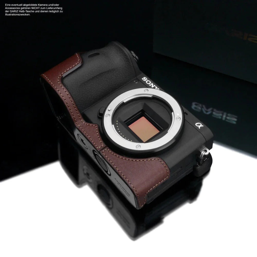 Half Case Bereitschaftstasche | Dunkelbraun, Leder, Sony | Gariz Design | Fototasche Für Sony Alpha 6600 | Ilce-6600m | Leder In Braun |