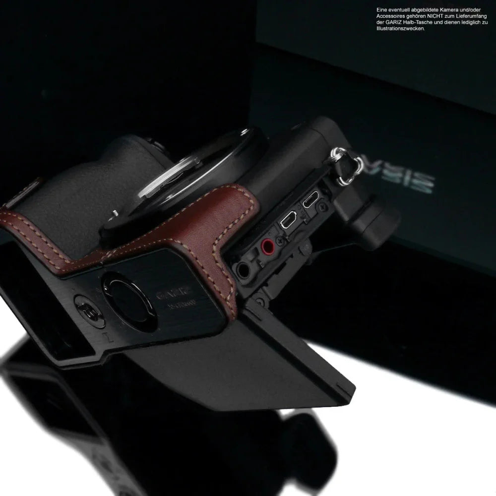 Half Case Bereitschaftstasche | Dunkelbraun, Leder, Sony | Gariz Design | Fototasche Für Sony Alpha 6600 | Ilce-6600m | Leder In Braun |