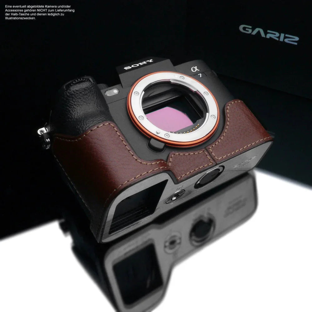 Gariz Design Half Case Bereitschaftstasche | Fototasche Für Sony Alpha 7 Iv Ilce-7m4k Leder Dunkelbraun - New
