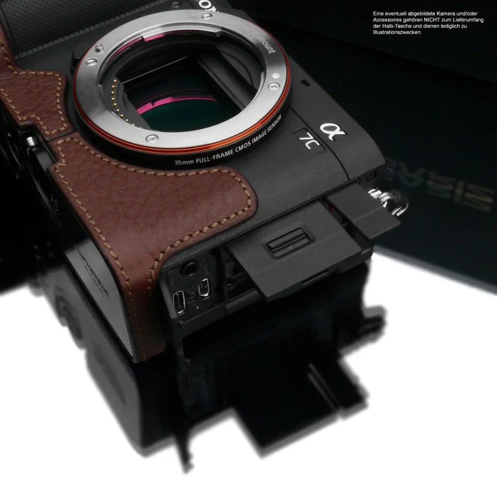 Half Case Bereitschaftstasche | Dunkelbraun, Leder, Sony | Gariz Design | Fototasche Für Sony Alpha 7c | Ilce-7cl | Von Gariz Design | Leder