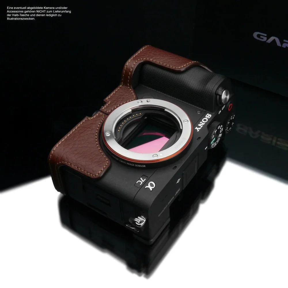 Half Case Bereitschaftstasche | Dunkelbraun, Leder, Sony | Gariz Design | Fototasche Für Sony Alpha 7c | Ilce-7cl | Von Gariz Design | Leder