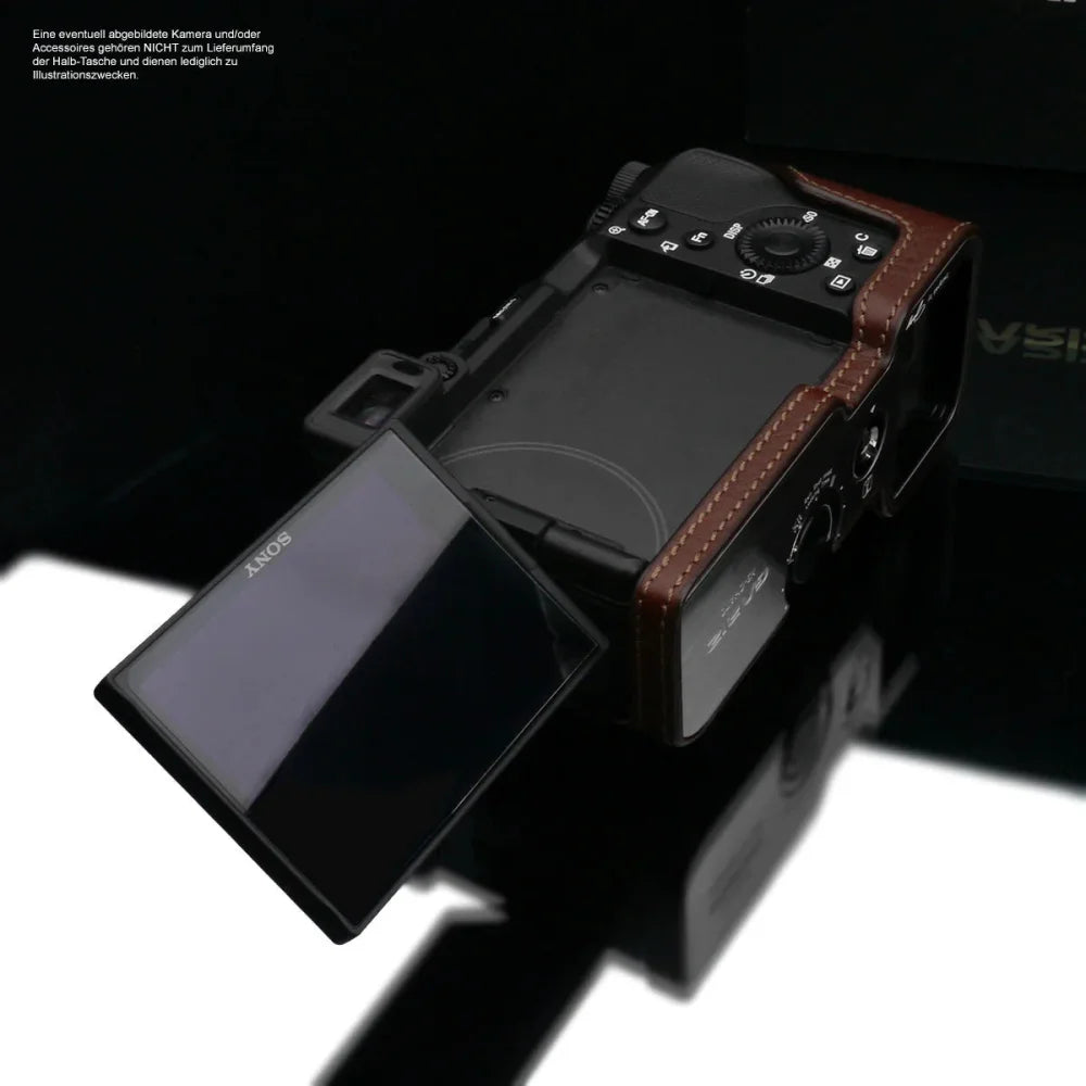 Half Case Bereitschaftstasche | Dunkelbraun, Leder, Sony | Gariz Design | Fototasche Für Sony Alpha 7c | Ilce-7cl | Von Gariz Design | Leder