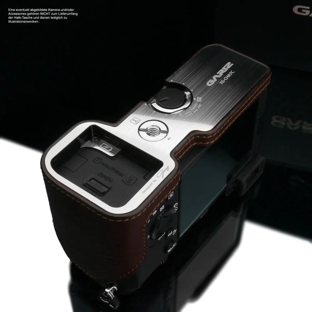 Half Case Bereitschaftstasche | Dunkelbraun, Leder, Sony | Gariz Design | Fototasche Für Sony Alpha 7c | Ilce-7cl | Von Gariz Design | Leder