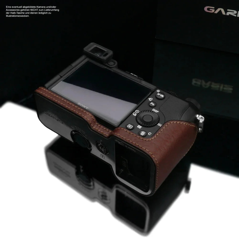 Half Case Bereitschaftstasche | Dunkelbraun, Leder, Sony | Gariz Design | Fototasche Für Sony Alpha 7c | Ilce-7cl | Von Gariz Design | Leder