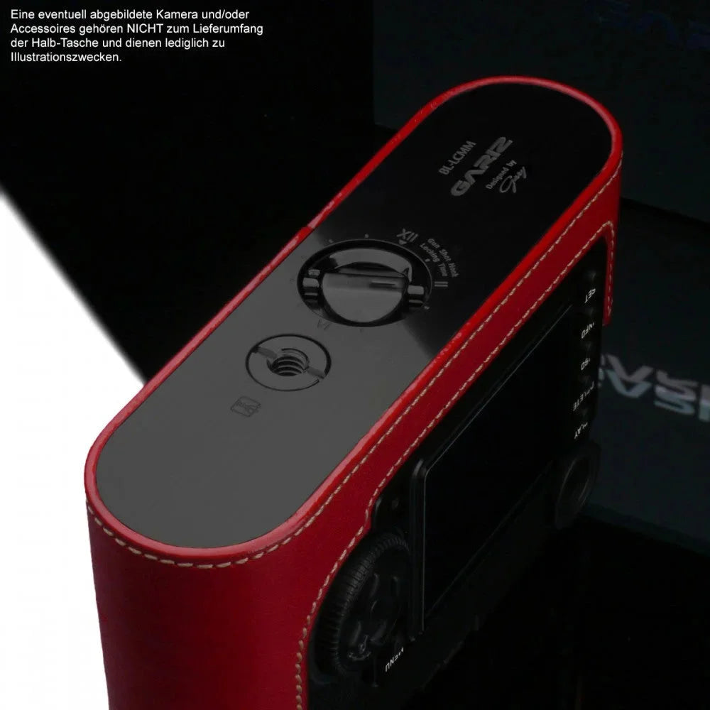 Half Case Bereitschaftstasche | Leder, Leica, Rot | Gariz Design | Gariz Black-label Kameratasche Leder Tasche Leica M8 / M9 / m Mono /