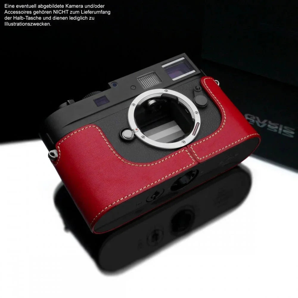 Half Case Bereitschaftstasche | Leder, Leica, Rot | Gariz Design | Gariz Black-label Kameratasche Leder Tasche Leica M8 / M9 / m Mono /