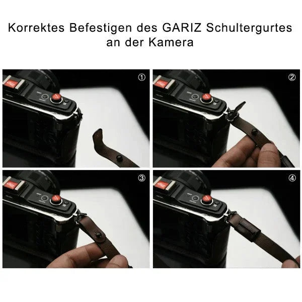 Kameragurte | Dunkelbraun, Leder | Gariz Design | Gariz Echtleder Designer Kamera-gurt / Schultergurt / Trageriemen / Xs-chlsnbr2