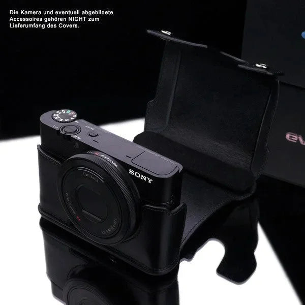 Half Case Bereitschaftstasche | Leder, Schwarz, Sony | Gariz Design | Gariz Echtleder Schutzumhüllung Für Sony Dsc-rx100 Halb-tasche