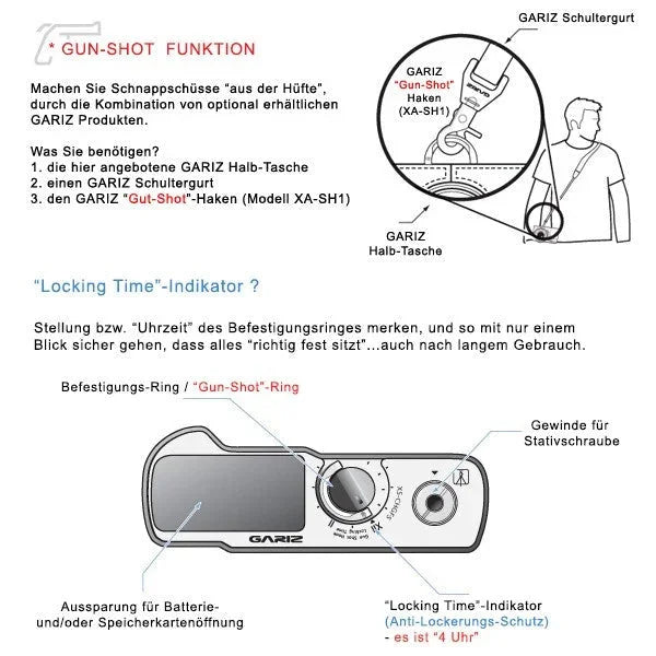 Half Case Bereitschaftstasche | Leder, Panasonic, Schwarz | Gariz Design | Gariz Kameratasche Leder Tasche Für Panasonic Lumix Dmc-gf5