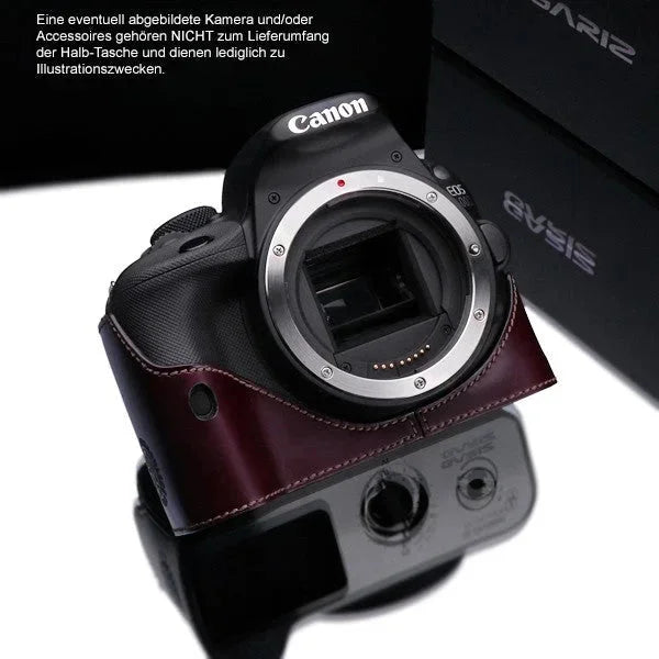 Half Case Bereitschaftstasche | Canon, Dunkelbraun, Leder | Gariz Design | Gariz Kameratasche Ledertasche Tasche Fototasche F. Canon Eos