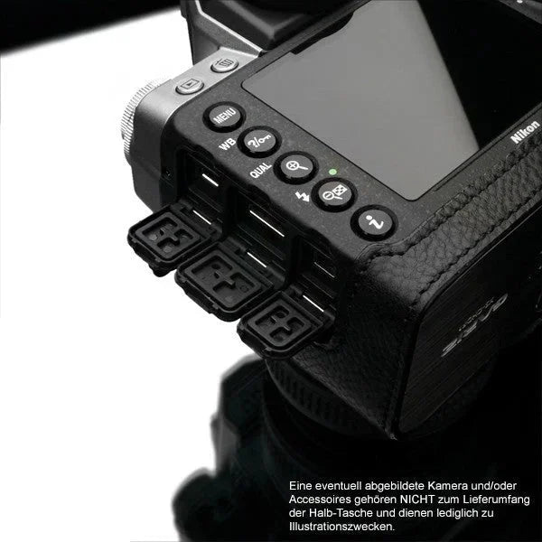 Half Case Bereitschaftstasche | Leder, Nikon, Schwarz | Gariz Design | Gariz Kameratasche Ledertasche Tasche Fototasche Für Nikon Df Kamera