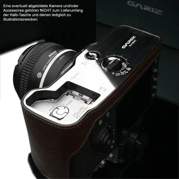 Half Case Bereitschaftstasche | Dunkelbraun, Leder, Nikon | Gariz Design | Gariz Kameratasche Ledertasche Tasche Fototasche Für Nikon Df