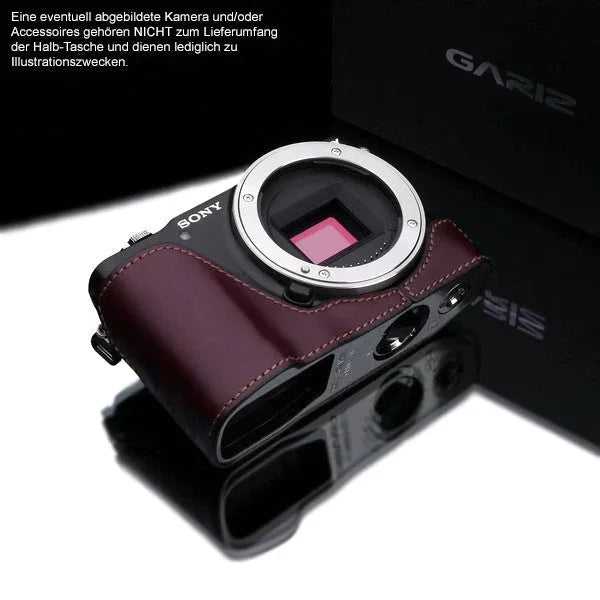 Half Case Bereitschaftstasche | Dunkelbraun, Leder, Sony | Gariz Design | Gariz Kameratasche Ledertasche Tasche Fototasche Für Sony Nex-3n /