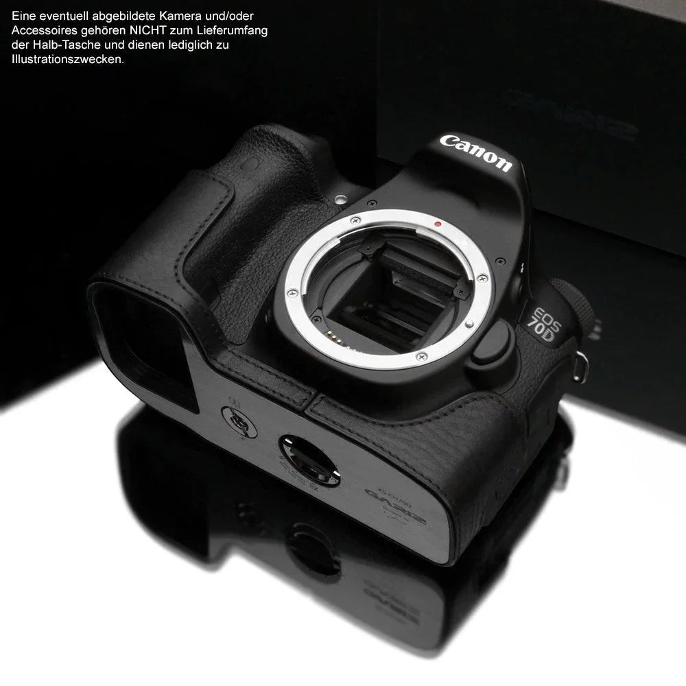 Half Case Bereitschaftstasche | Canon, Leder, Schwarz | Gariz Design | Gariz Kameratasche Ledertasche Tasche Für Canon Eos 70d / Xs-ch70dbk
