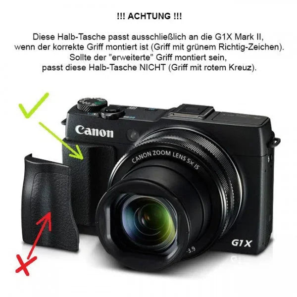 Half Case Bereitschaftstasche | Canon, Dunkelbraun, Leder | Gariz Design | Gariz Kameratasche Ledertasche Tasche Für Canon G1x Mark Ii (2) /