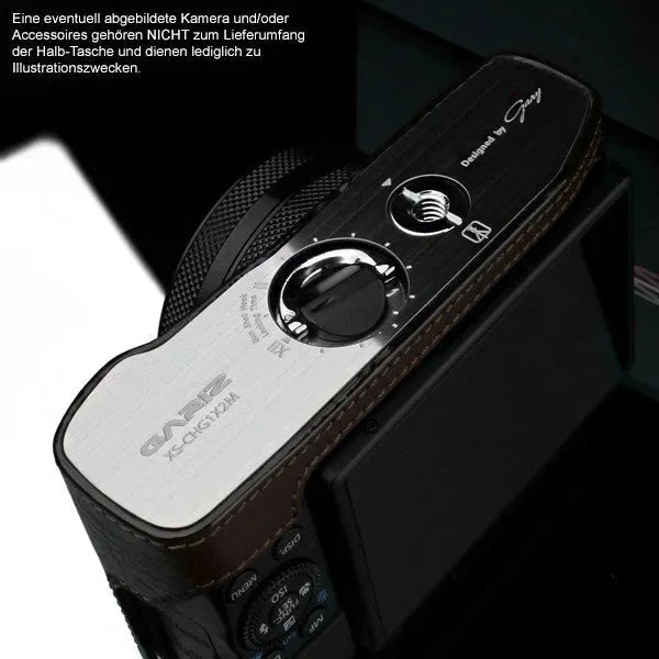 Half Case Bereitschaftstasche | Canon, Dunkelbraun, Leder | Gariz Design | Gariz Kameratasche Ledertasche Tasche Für Canon G1x Mark Ii (2) /