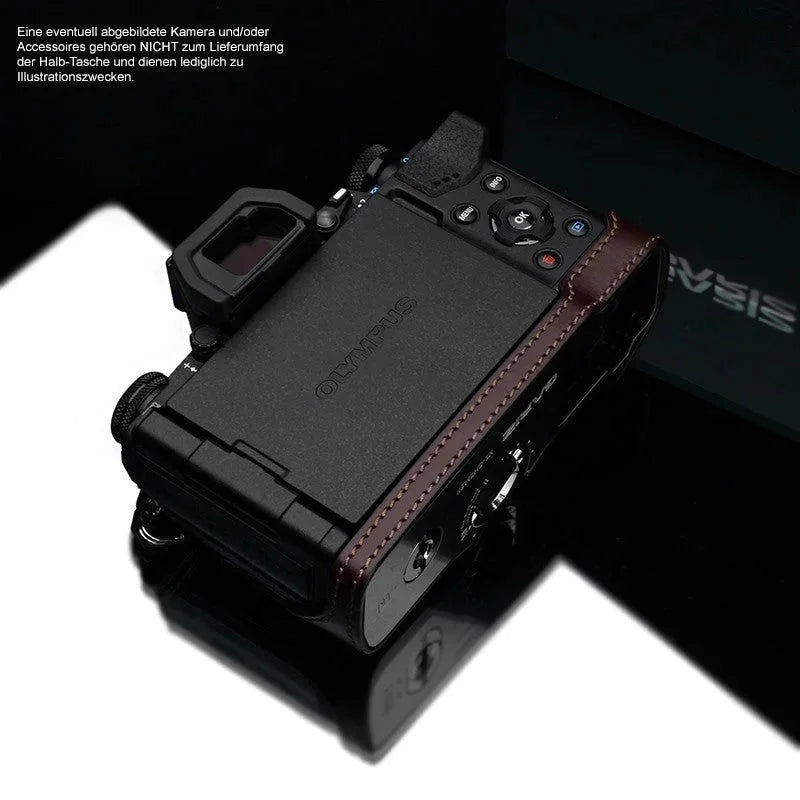 Half Case Bereitschaftstasche | Dunkelbraun, Leder, Olympus | Gariz Design | Gariz Kameratasche Ledertasche Tasche Olympus Om-d E-m5 Mark Ii