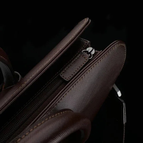 Fototaschen | Dunkelbraun, Leder | Gariz Design | Gariz Leder Aktentasche Umhängetasche Ipad Notebook Tasche + Kamerafach Bb-lbcbr