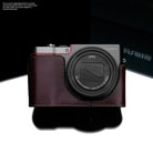 Half Case Bereitschaftstasche | Dunkelbraun, Leder, Panasonic | Gariz Design | Gariz Leder Kameratasche Fototasche Für Panasonic Lumix