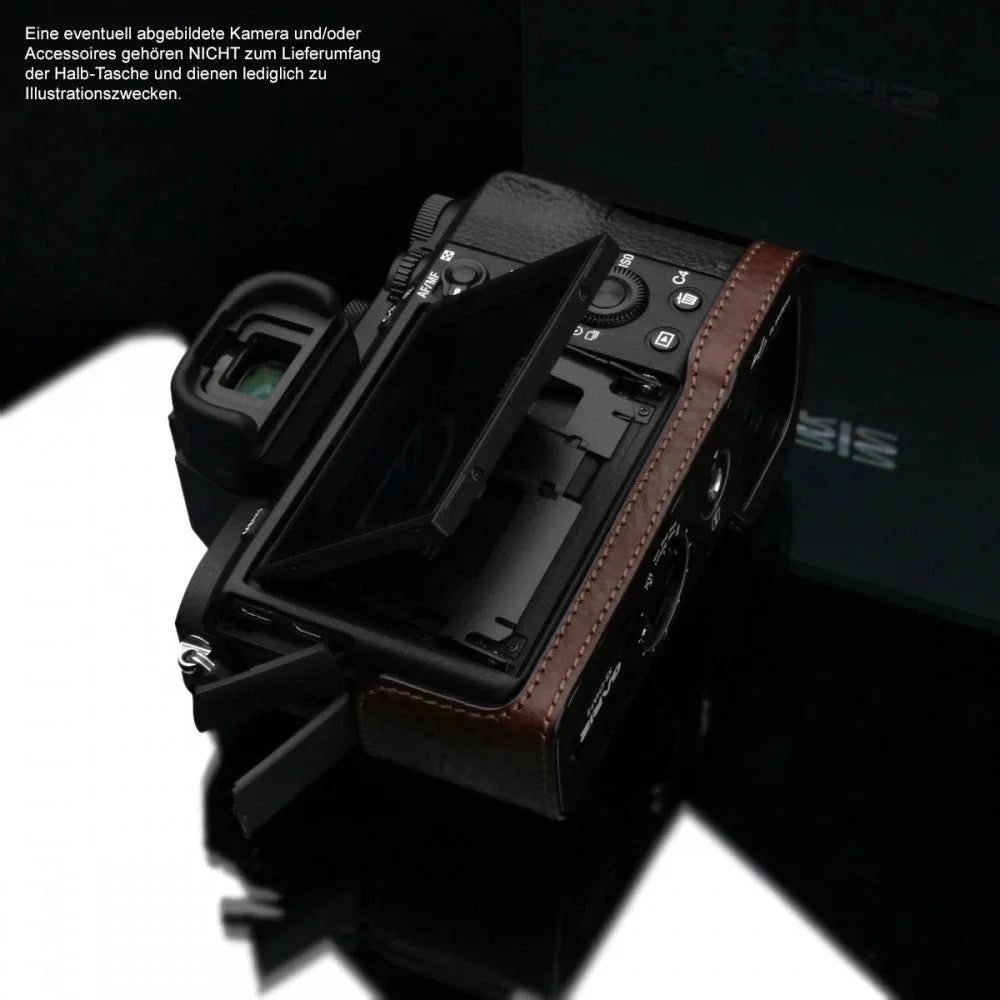 Half Case Bereitschaftstasche | Dunkelbraun, Leder, Sony | Gariz Design | Gariz Leder Kameratasche Für Sony Alpha A7 Ii A7r Ii A7s Mark Ii /