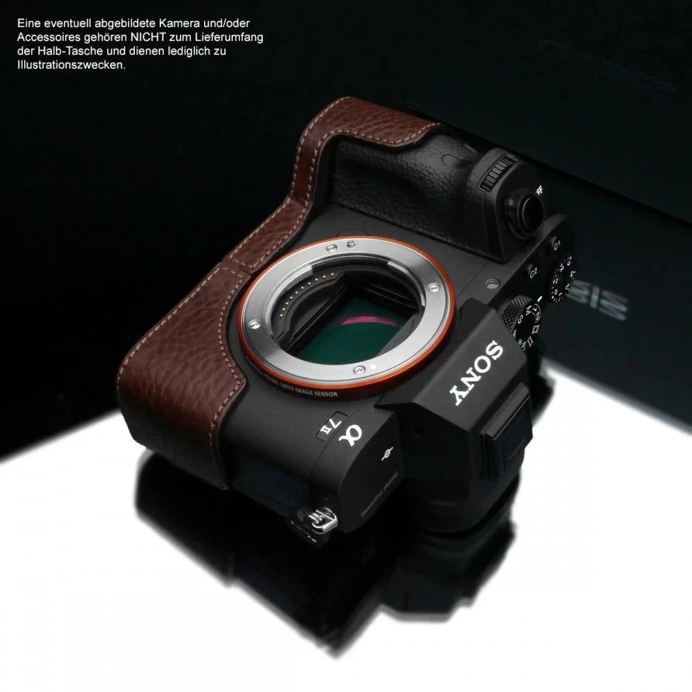 Half Case Bereitschaftstasche | Dunkelbraun, Leder, Sony | Gariz Design | Gariz Leder Kameratasche Für Sony Alpha A7 Ii A7r Ii A7s Mark Ii /