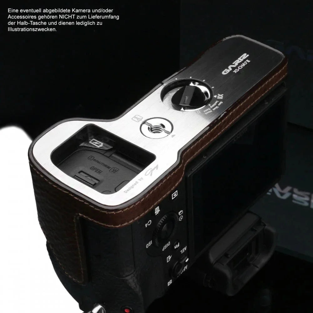 Half Case Bereitschaftstasche | Dunkelbraun, Leder, Sony | Gariz Design | Gariz Leder Kameratasche Für Sony Alpha A7 Ii A7r Ii A7s Mark Ii /