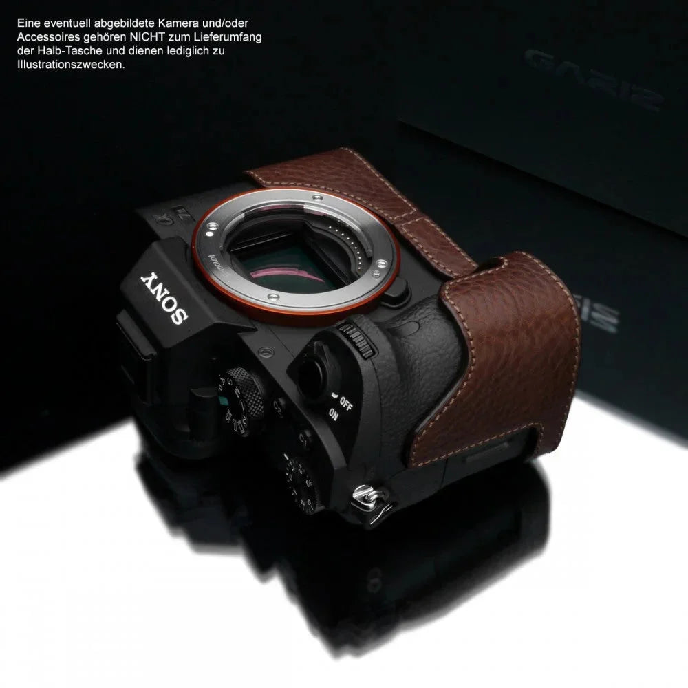 Half Case Bereitschaftstasche | Dunkelbraun, Leder, Sony | Gariz Design | Gariz Leder Kameratasche Für Sony Alpha A7 Ii A7r Ii A7s Mark Ii /
