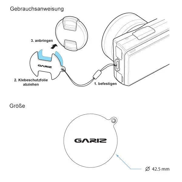 Objektivdeckel Sicherung | Leder | Gariz Design | Gariz Leder Objektivdeckel Sicherung Für Olympus Pen f Objektive / Xa-cfem5sbk