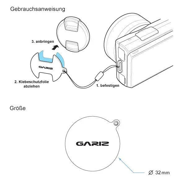 Objektivdeckel Sicherung | Leder | Gariz Design | Gariz Objektivdeckel Sicherung Für Lumix g Und Pen f Objektive / Xa-cfoebk