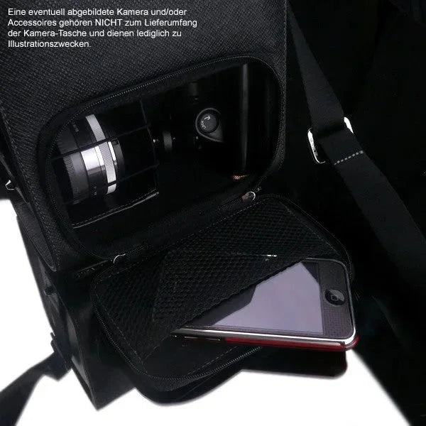 Fototaschen | Leder, Schwarz | Gariz Design | Gariz Zoom-bag Black-label Kamera-tasche / Systemkamera Fototasche / Bl-zbmbk