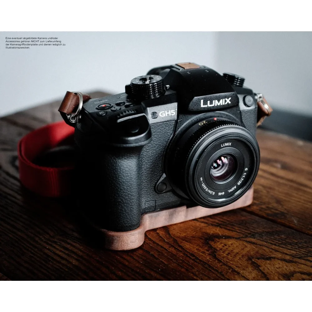Kameragriffe | Dunkelbraun | J.b. Camera Designs Usa | Handgriff Boden Platte Für Panasonic Lumix Dc-gh5 Kamera Aus Walnuss Holz