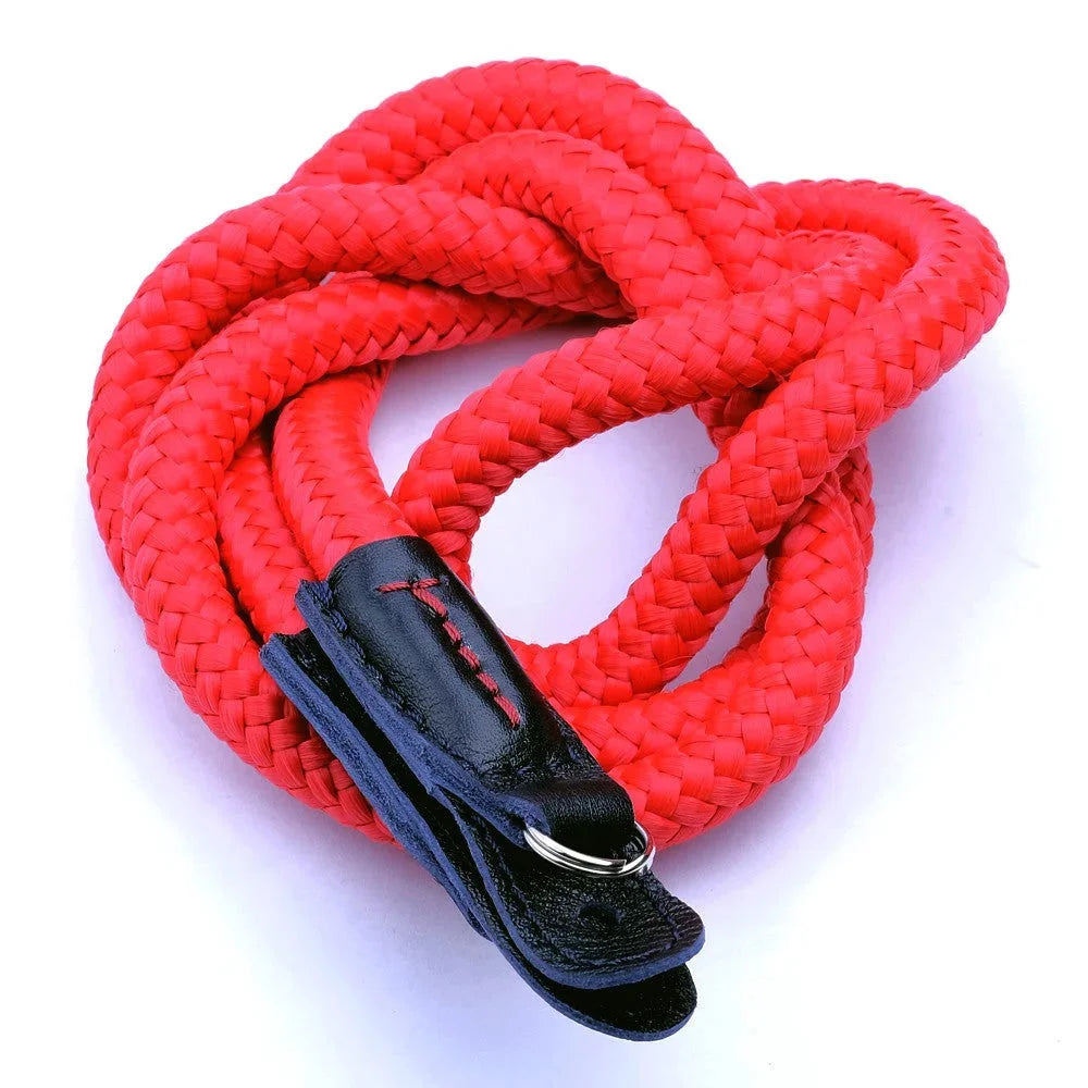 Kameragurte | Leder, Schwarz Und Rot, Seil | Sailor Strap | Hochwertiger Kameragurt Aus Seil Und Pflanzlich Gegerbtem Leder | Rot Navy Blau